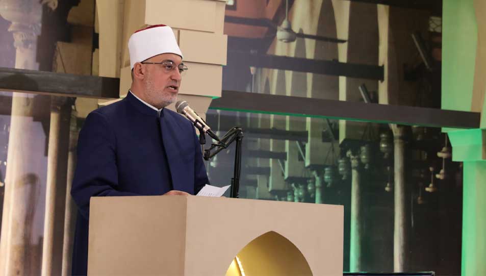  مفتي الجمهورية خلال كلمته في الاحتفال بذكرى الإمام الرائد الشيخ محمد زكي إبراهيم  -التصوف الصحيح مسلك أصيل منضبط بالكتاب والسنة ويسهم في ترسيخ القيم الروحية ومواجهة الفكر المنحرف