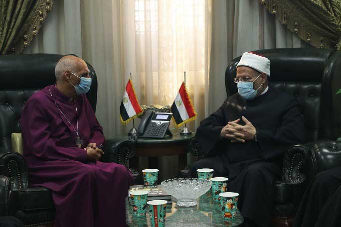 للتهنئة بعيد الأضحى المبارك.. مفتي الجمهورية يستقبل وفدًا رفيع المستوى برئاسة رئيس أساقفة الكنيسة الأسقفية الإنجليكانية