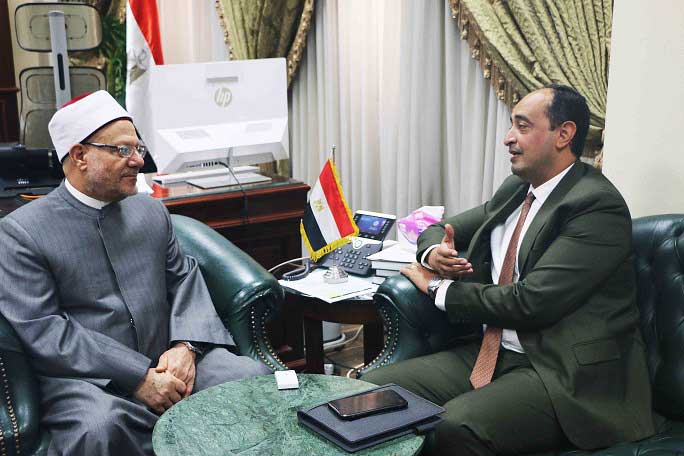 مفتي الجمهورية يستقبل مدير صندوق مكافحة وعلاج الإدمان لبحث أوجه التعاون في مكافحة الإدمان 