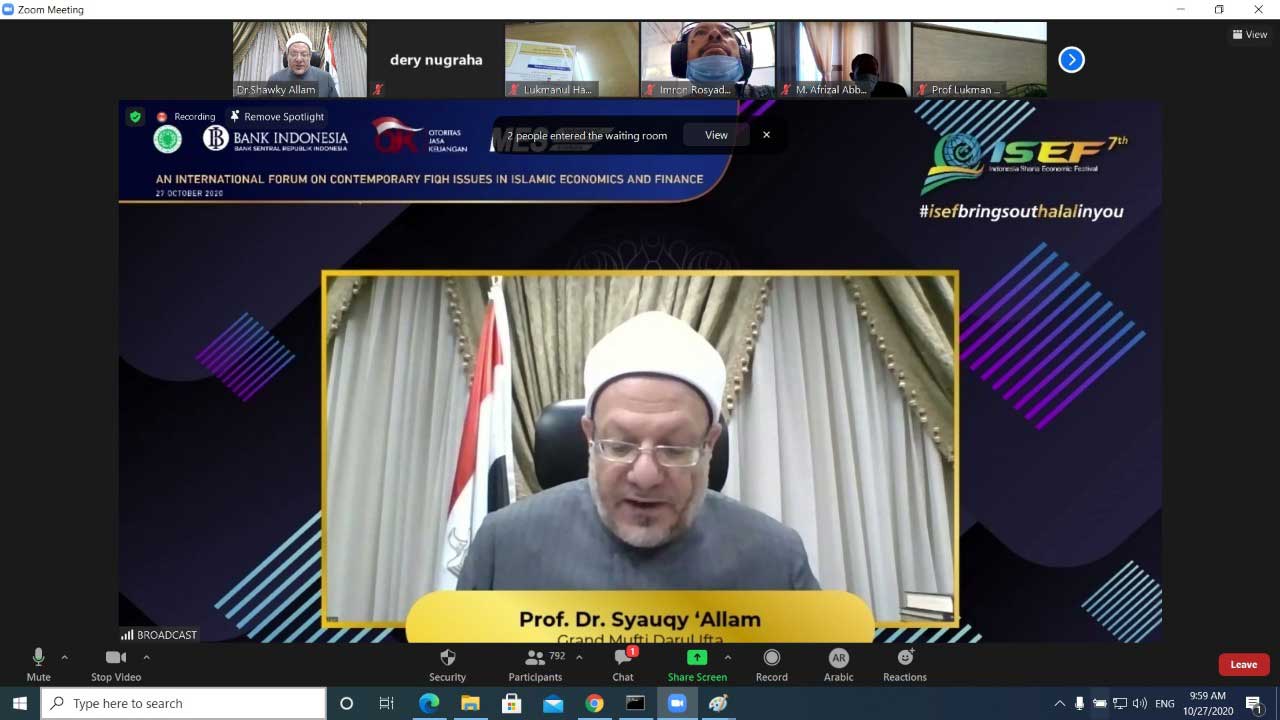 خلال كلمته في فعاليات "ملتقى إندونيسيا للاقتصاد الإسلامي".. مفتي الجمهورية: المطَّلِع على التراثِ الفقهي يعلم يقينًا تناوله لكافة مناحي الحياة ومشكلات عصره