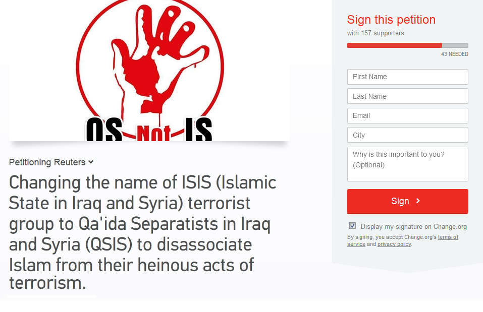  Dar al-Iftaa launches an online petition campaign for the international media to cease using the term "Islamic State"