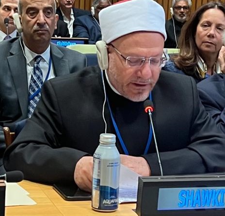 Le Grand Mufti d'Égypte prononce un discours clé lors du Forum de l'ONU pour la construction de ponts entre l'Orient et l'Occident