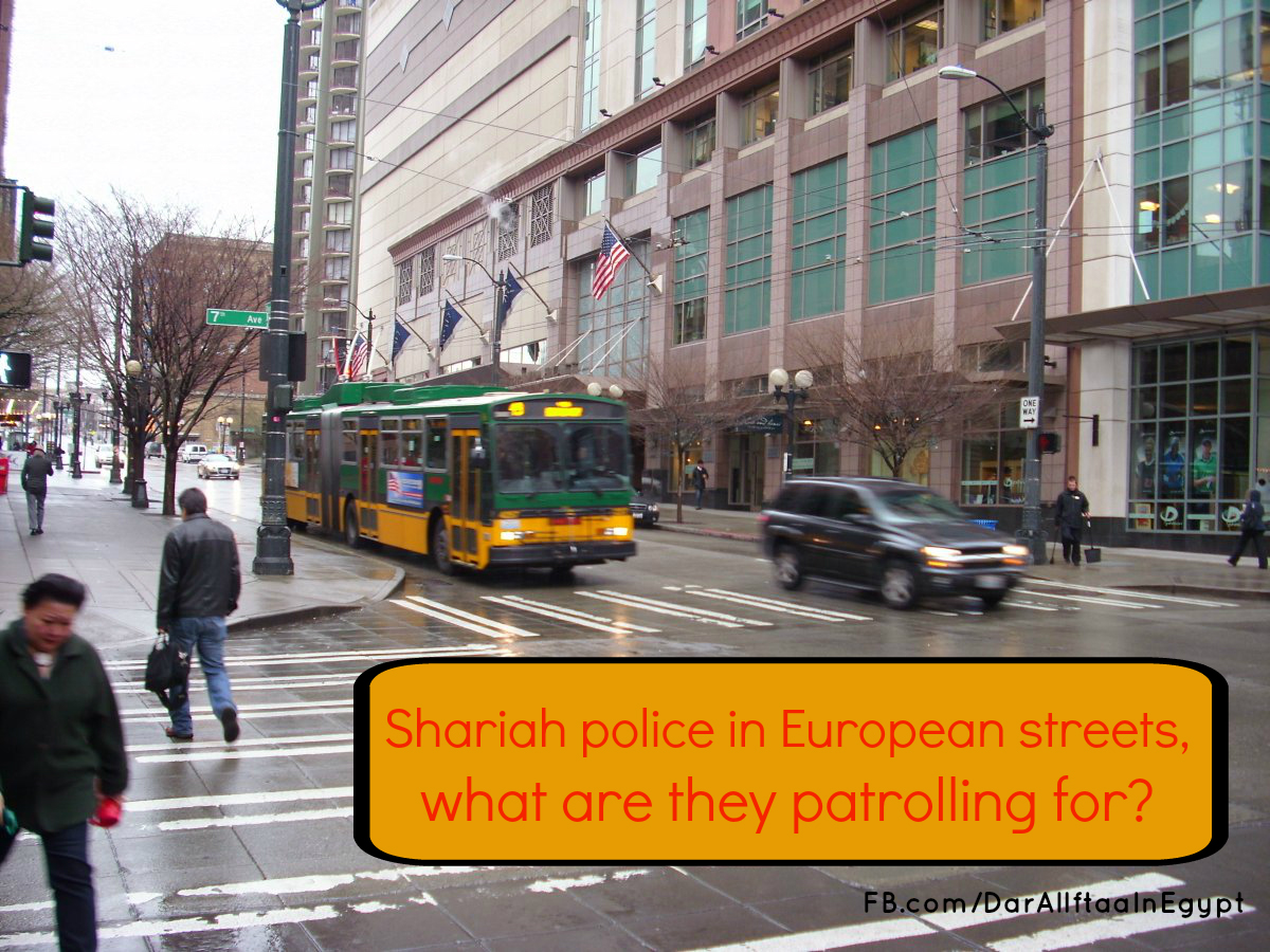  Shariah police in European streets, what are they patrolling for?